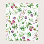 繊細な花と果実のパターンとリース 名刺 (内部フラット)