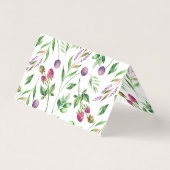 繊細な花と果実のパターンとリース 名刺 (裏面)