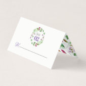 繊細な花と果実のパターンとリース 名刺 (正面)