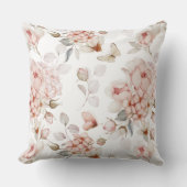 繊細な花と蝶 クッション (正面)