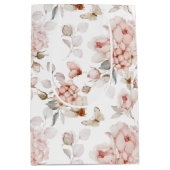 繊細な花と蝶 ミディアムペーパーバッグ (正面)