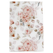 繊細な花と蝶 ミディアムペーパーバッグ (裏面)