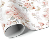 繊細な花と蝶 ラッピングペーパー (ロールコーナー)