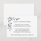 繊細な花のウェディングレセプション会場案内 招待状 (正面/裏面)