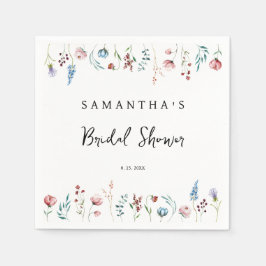 繊細な花のガーデン ブライダルシャワー スタンダードカクテルナプキン