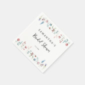 繊細な花のガーデン ブライダルシャワー スタンダードカクテルナプキン (角)