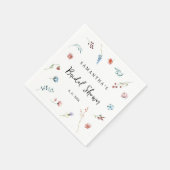 繊細な花のガーデン ブライダルシャワー スタンダードカクテルナプキン (角)