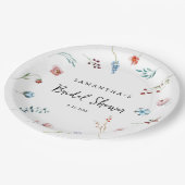 繊細な花のガーデン ブライダルシャワー ペーパープレート (アングル)