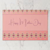 繊細な花のパターンアクセント付き紙ランチョンマット ペーパーパッド (正面)