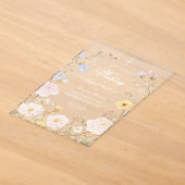 繊細な花のフレームの宗教的な結婚式 アクリル招待状 (レイダウン)