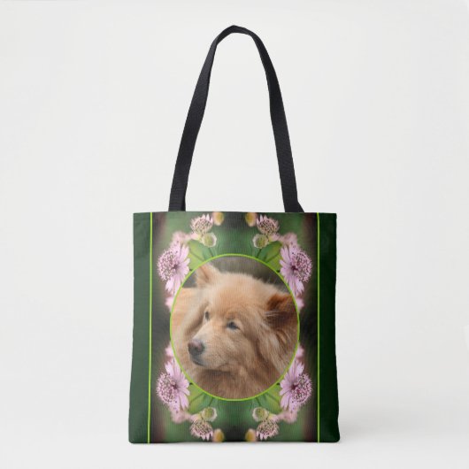 繊細な花のフレーム独自の写真を作成 トートバッグ (正面)