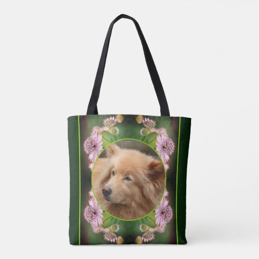 繊細な花のフレーム独自の写真を作成 トートバッグ (裏面)