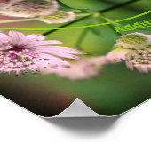 繊細な花のフレーム独自の写真を作成 ポスター (角)