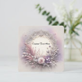 繊細な花のフレーム(レースのディテール付き) 招待状 (スタンド正面)