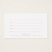 繊細な花のフローラピンクのギフト証明書 (裏面)