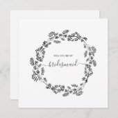 繊細な花のモダンなウェディングパーティーの結婚式 招待状 (正面/裏面)