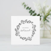 繊細な花のモダンなウェディングパーティーの結婚式 招待状 (スタンド正面)