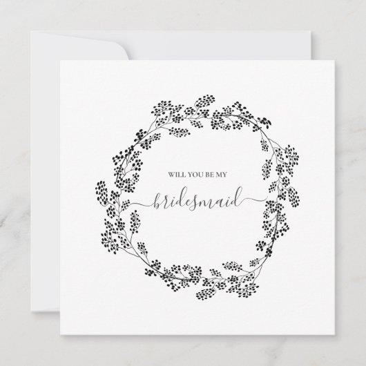 繊細な花のモダンなウェディングパーティーの結婚式 招待状 (正面)