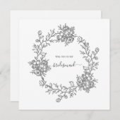 繊細な花のモダンなウェディングパーティーの結婚式 招待状 (正面/裏面)