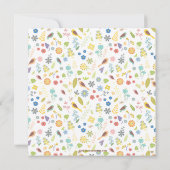 繊細な花のラブバードベビーシャワー招待状 招待状 (裏面)