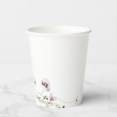 繊細な花のラベンダー ブライダルシャワー 紙コップ (裏面)