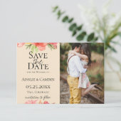 繊細な花の写真 セーブ・ザ・デート 案内状 (スタンド正面)