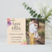 繊細な花の写真 セーブ・ザ・デート 案内状 (スタンド正面)