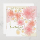 繊細な花の招待状 招待状 (正面/裏面)