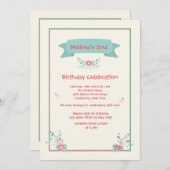 繊細な花の招待状 招待状 (正面/裏面)