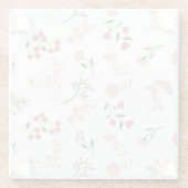 繊細な花の模様プリント ガラスコースター (裏面)