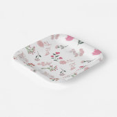 繊細な花の模様プリント ペーパープレート (傾斜あり)