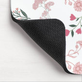 繊細な花の模様プリント マウスパッド (コーナー)