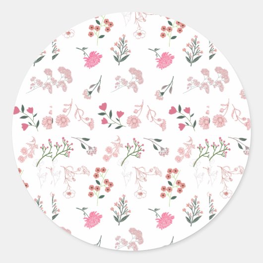 繊細な花の模様プリント ラウンドシール (正面)