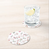 繊細な花の模様プリント ラウンドペーパーコースター (インサイチュ)