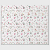 繊細な花の模様プリント ラッピングペーパー (フラット)