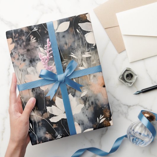 繊細な花の模様 ラッピングペーパー (ギフト)