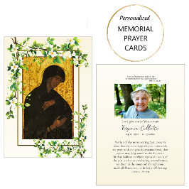 繊細な花の正教追悼祈祷カード プレイスカード