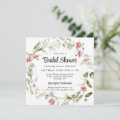 繊細な花の水彩ブライダルシャワー 招待状 (スタンド正面)