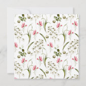 繊細な花の水彩ブライダルシャワー 招待状 (裏面)