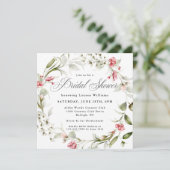 繊細な花の水彩画 ブライダルシャワー 招待状 (スタンド正面)