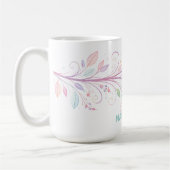 繊細な花の葉 コーヒーマグカップ (左)