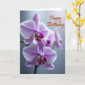 繊細な花の誕生日カード カード (黄色い花)