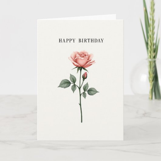 繊細な花の誕生日カード カード (正面)