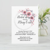 繊細な花の輪っか、ピンクのアネモネ 招待状 (スタンド正面)