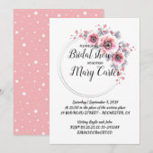 繊細な花の輪っか、ピンクのアネモネ 招待状 (正面/裏面)