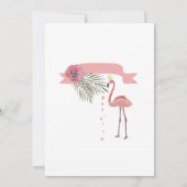 繊細な花の輪, ピンクのフラミンゴ, 招待状 (裏面)