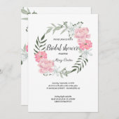 繊細な花の輪, ピンクの芍薬 招待状 (正面/裏面)