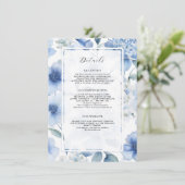 繊細な花の野生の花 エレガントな夏の青と白のディテール エンクロージャーカード (スタンド正面)