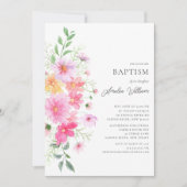 繊細な花びらバプテスマ 招待状 (正面)