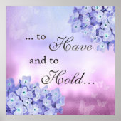 繊細な花びら：青あじさい ポスター (正面)